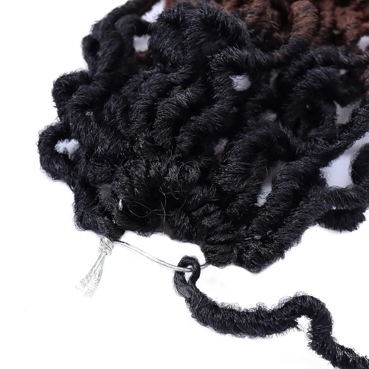 14 Inch Goddess Faux locs Crochet Hair 6 Packs/Lot Soft Gypsy Locs Wavy Crochet Braids Dreadlocks 3 Tone Curly Wavy Twist Braiding Hair Extensions African Roots Braid（#1B/30/27)