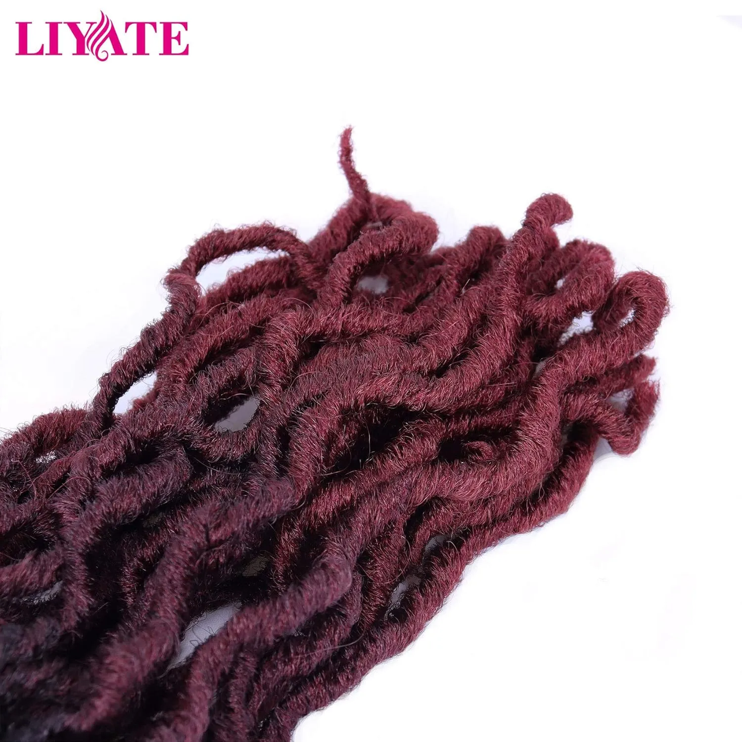 14 Inch Goddess Faux locs Crochet Hair 6 Packs/Lot Soft Gypsy Locs Wavy Crochet Braids Dreadlocks 3 Tone Curly Wavy Twist Braiding Hair Extensions African Roots Braid（#1B/99j/530)