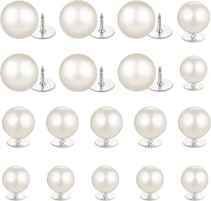 18pcs Pearl Brooch No Sew Decorative Button Pins Each of Off Versatile Fasteners for Clothes Bags and Accessories