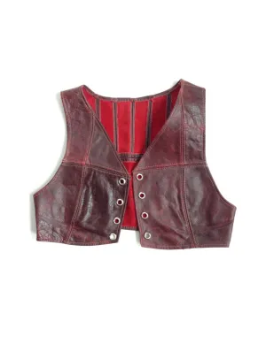 1970s Kids Leather Vest Grommets