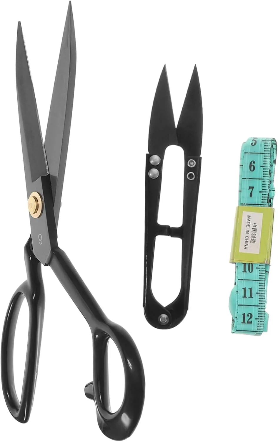 1Set Professional Scissors Manganese Tailor Scissors with Tape Trimmer for Sewing Quilting Crafting Ergonomic Handle for Comfortable Use