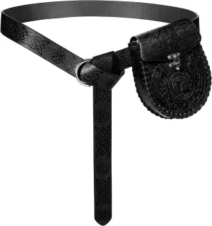 2 Pcs Medieval Viking Belt Leather PU Viking Belt Pouch for Retro Medieval Bag Side Pack Renaissance Accessories