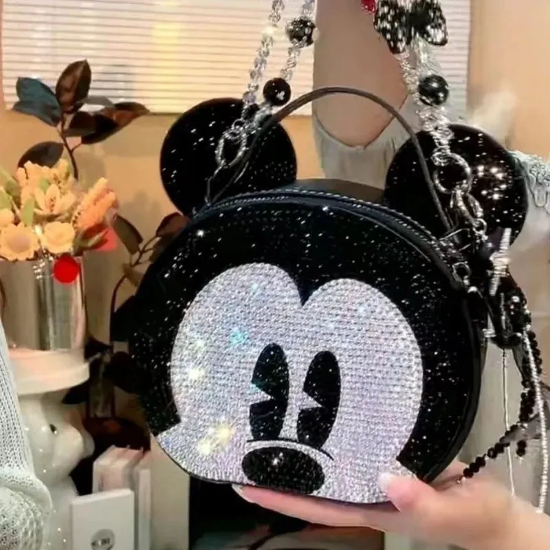 2024 MINISO Handmade Cartoon Diamond Crossbody Chain Bag