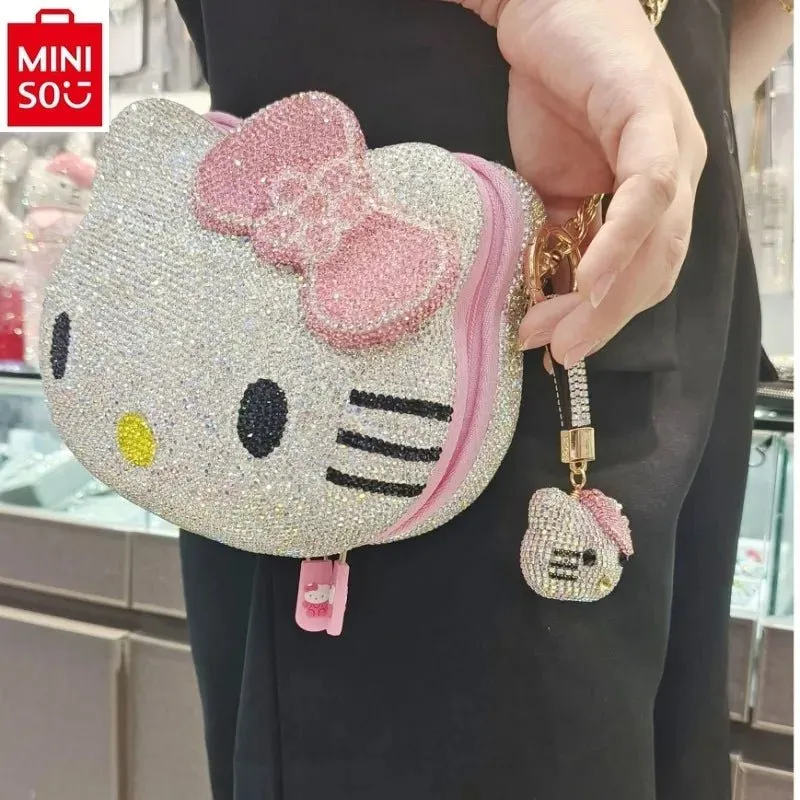 2024 MINISO Handmade Cartoon Diamond Crossbody Chain Bag