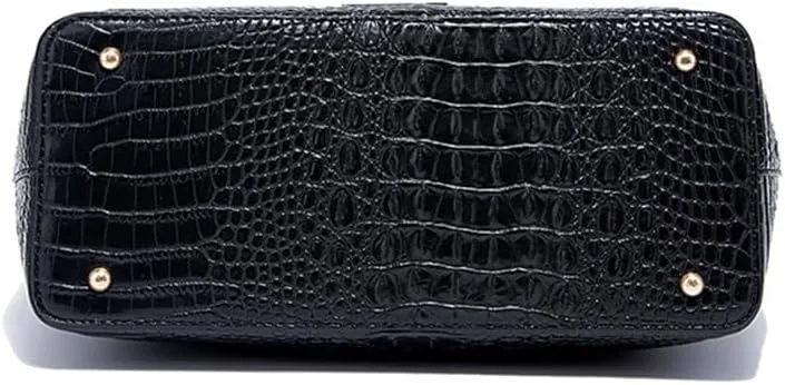 2PCS Set Tote Handbag for Women Crocodile Print Shoulder Purse Leather Work Shopper Top-handle Bag with Clutch
