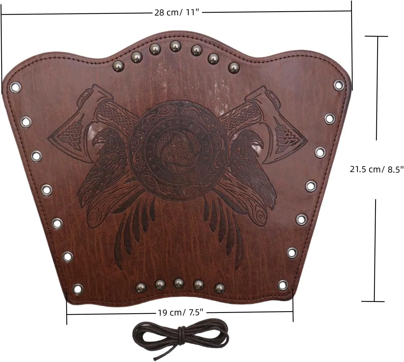 2PCS Viking Embossed Axe Dragon Knight Faux Leather Armor LARP Medieval Cosplay Arm Guard Bracers Gauntlet Wristband