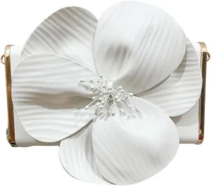 3D Floral PU Leather Clutch for Wedding Party Prom - Elegant Evening Bag with Detachable Chain
