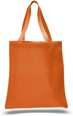 5 Pack Promotional Priced Heavy Cotton Canvas Shopping Blank Tote Bag Art Craft (orange)