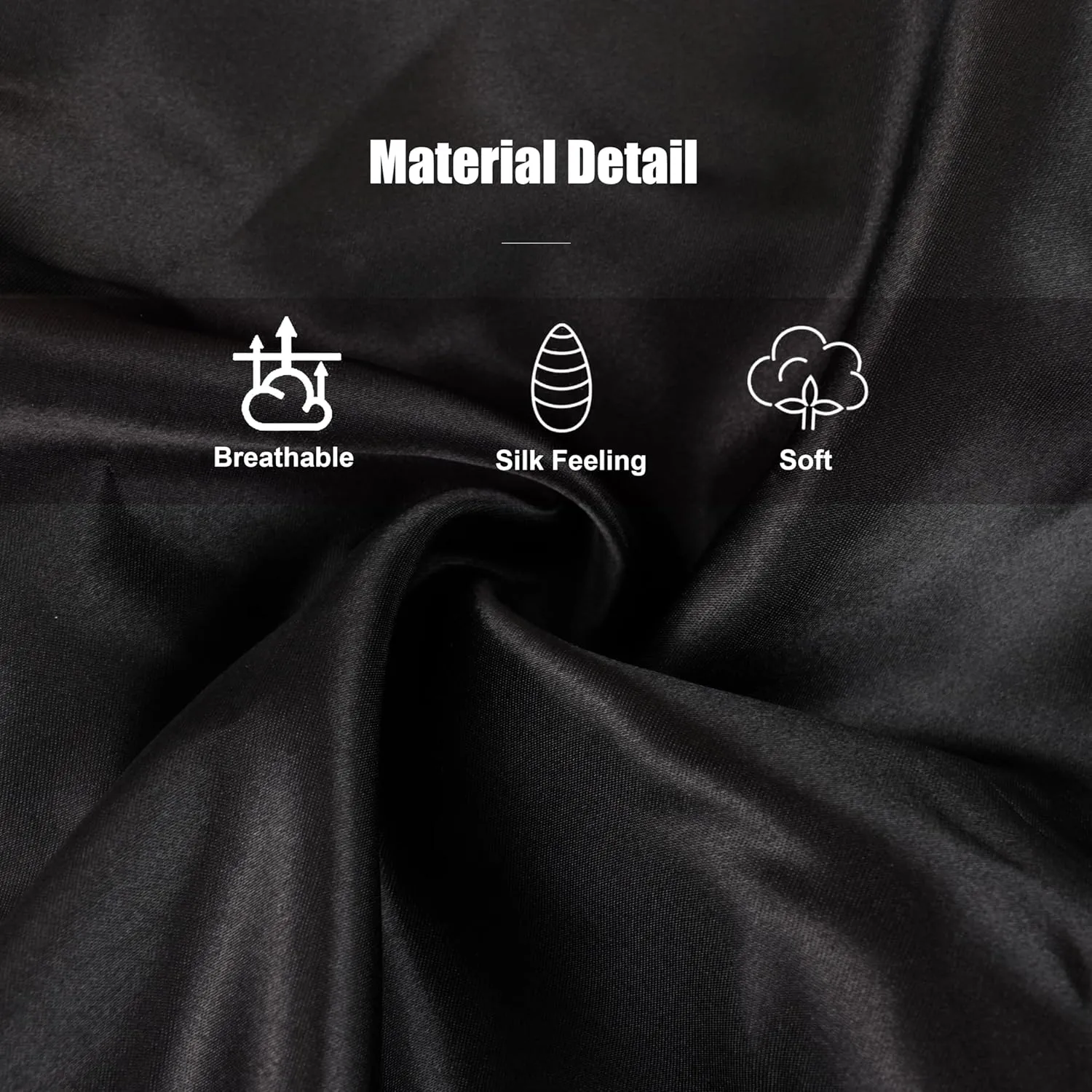 6 Pieces Reversible Silk Bonnet For Women Satin Bonnet Hair Wrap For Sleeping Cap with Tie Band(Black)