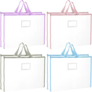8 Pcs Sew Project Bags 18 x 13 Inch Quilting Craft Organizer Storage Bags with Handle and Pocket Large Sew Quilting Mesh for Quilters Knitting Stitching Crafter