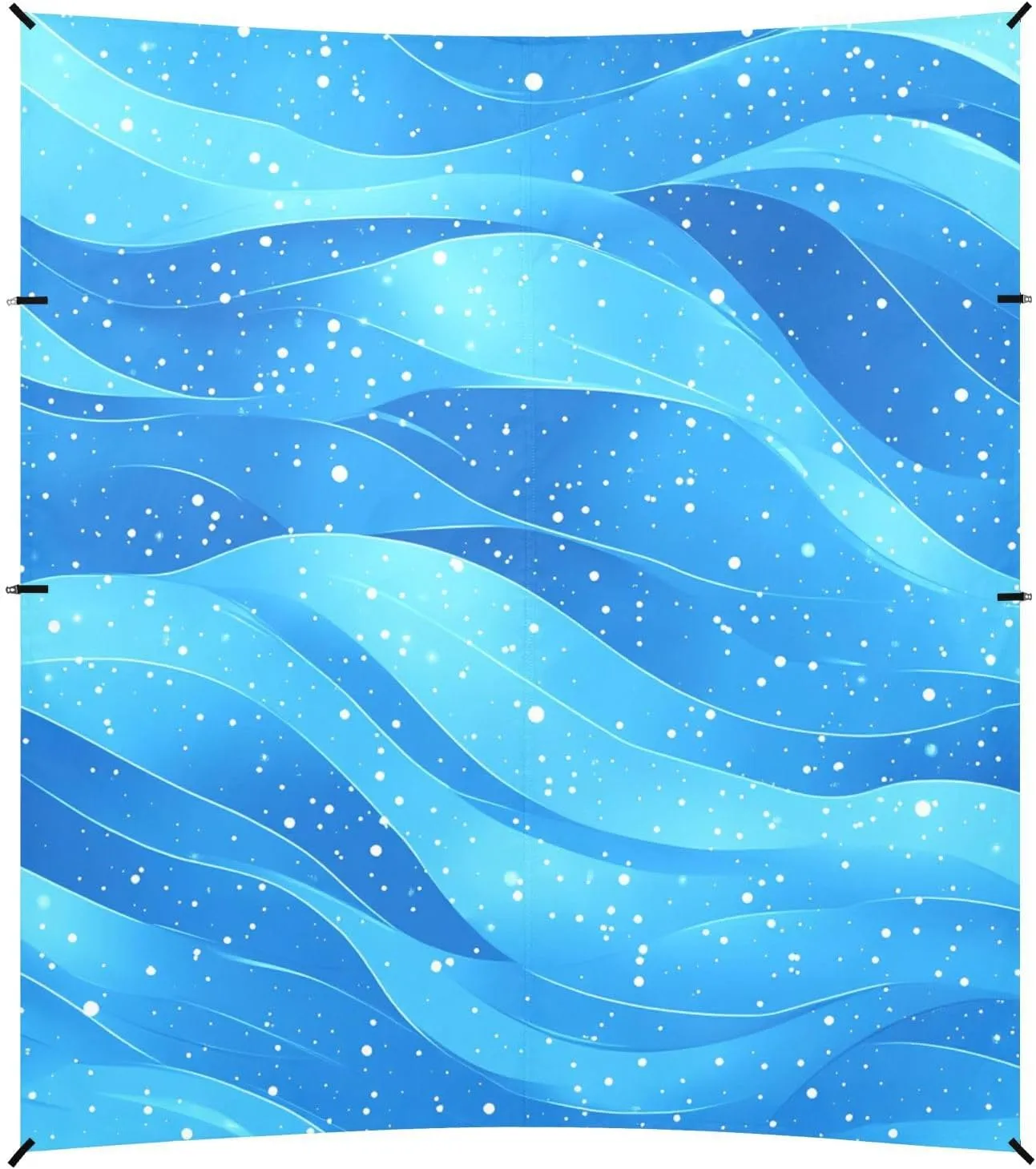 Abstract Glitter Blue Water Wave Beach Tent UPF50 Water-Resistant Large Sun Shelter Includes Sand Shovel, Sandbags, Stability Poles for Camping, Picnics, Backyard & Fishing