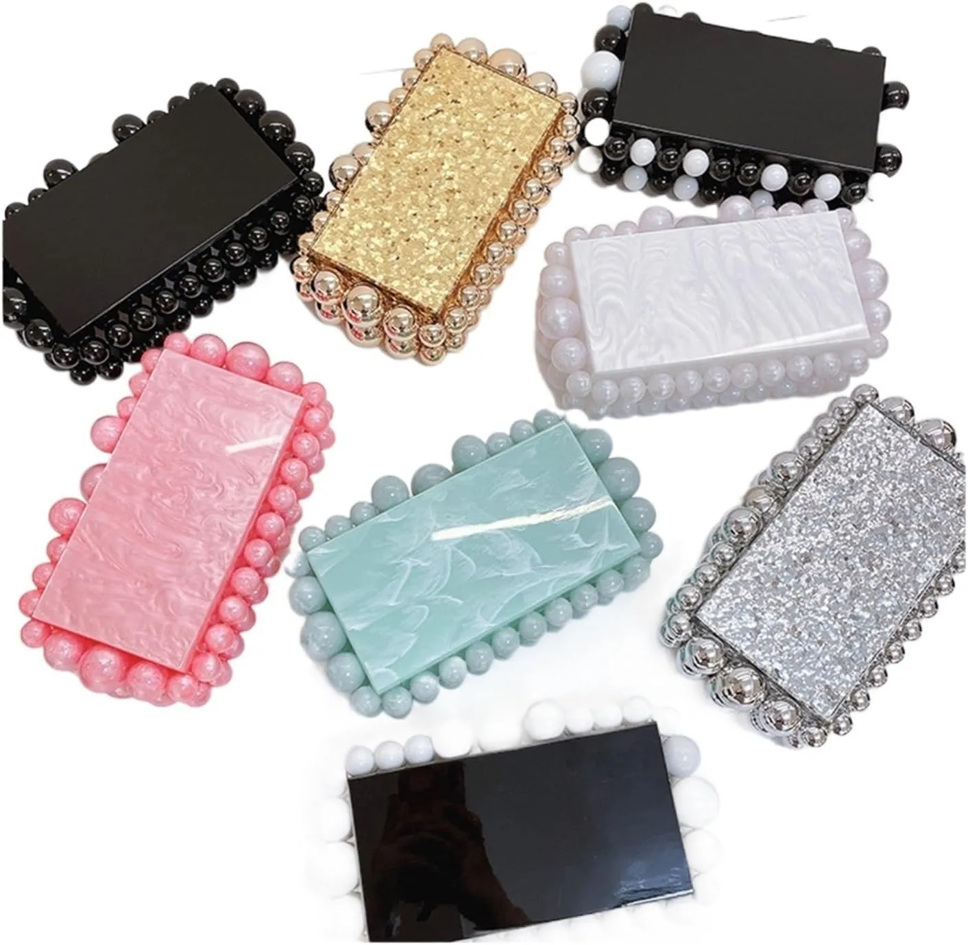 Acrylic Evening Clutch Bag for Women Glitter Marble Purse Handbag for Wedding Cocktail Party Prom
