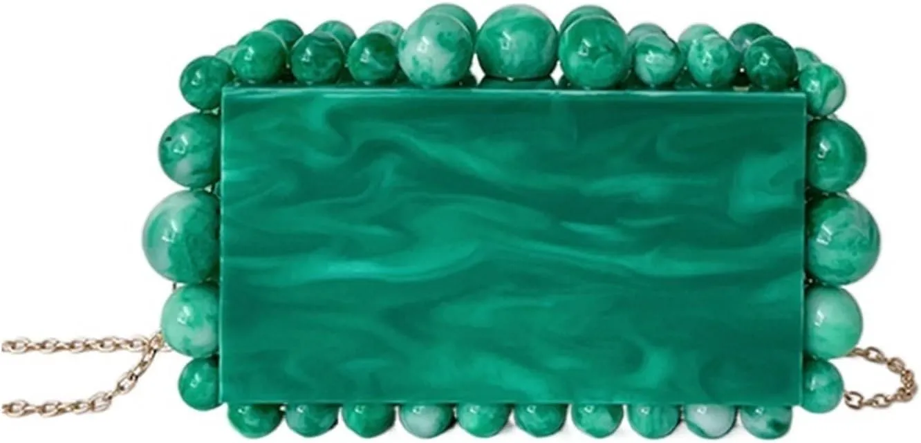 Acrylic Evening Clutch Bag for Women Glitter Marble Purse Handbag for Wedding Cocktail Party Prom