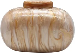 Acrylic Evening Clutch Bag for Women Shell Shape Shoulder Crossbody Bag Glitter Marble Purse Handbag