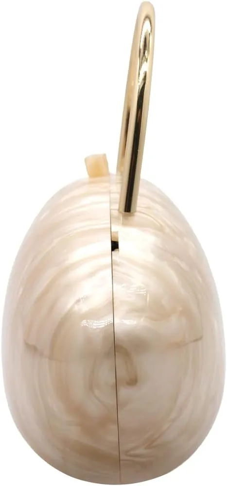 Acrylic Shell Shaped Clutch Purse Marbling Evening Handbags for Women Wedding Party Prom Cross Body Bag