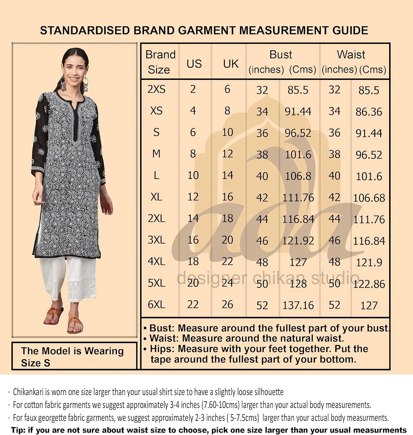 Ada Indian Hand Embroidered Chikankari Ethnic Wear Georgette Kurta Kurti Tunic for Women A95504