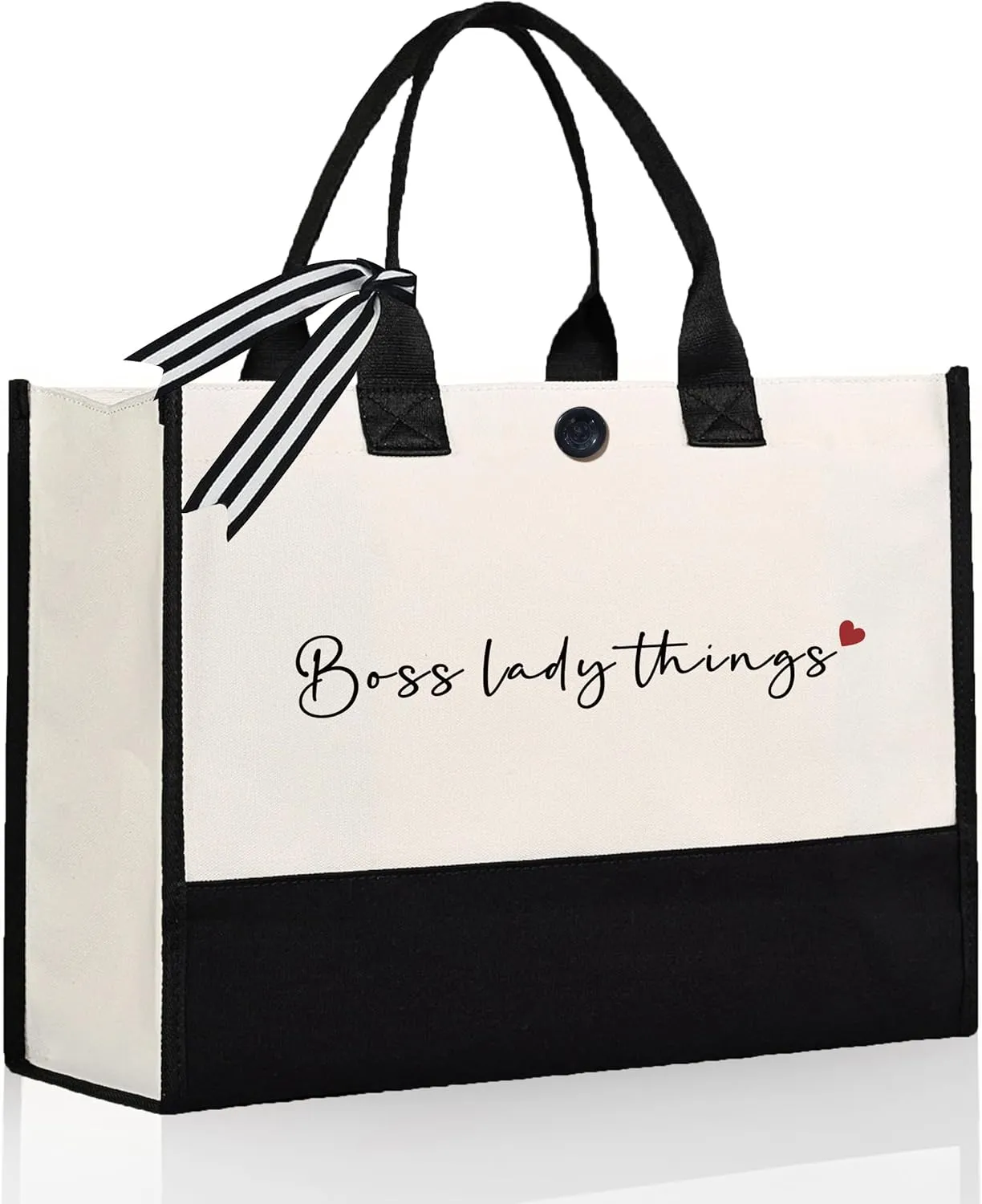 Afterprints Boss Gifts for Women, Best Boss Lady Canvas Tote Bag, Gifts for Bosses Female Leaving, Birthday, Bosses Day, Christmas, Travel Beach Bag