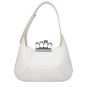 Alexander McQueen Shoulder Bags The jeweled hobo Women Leather White/Ivory