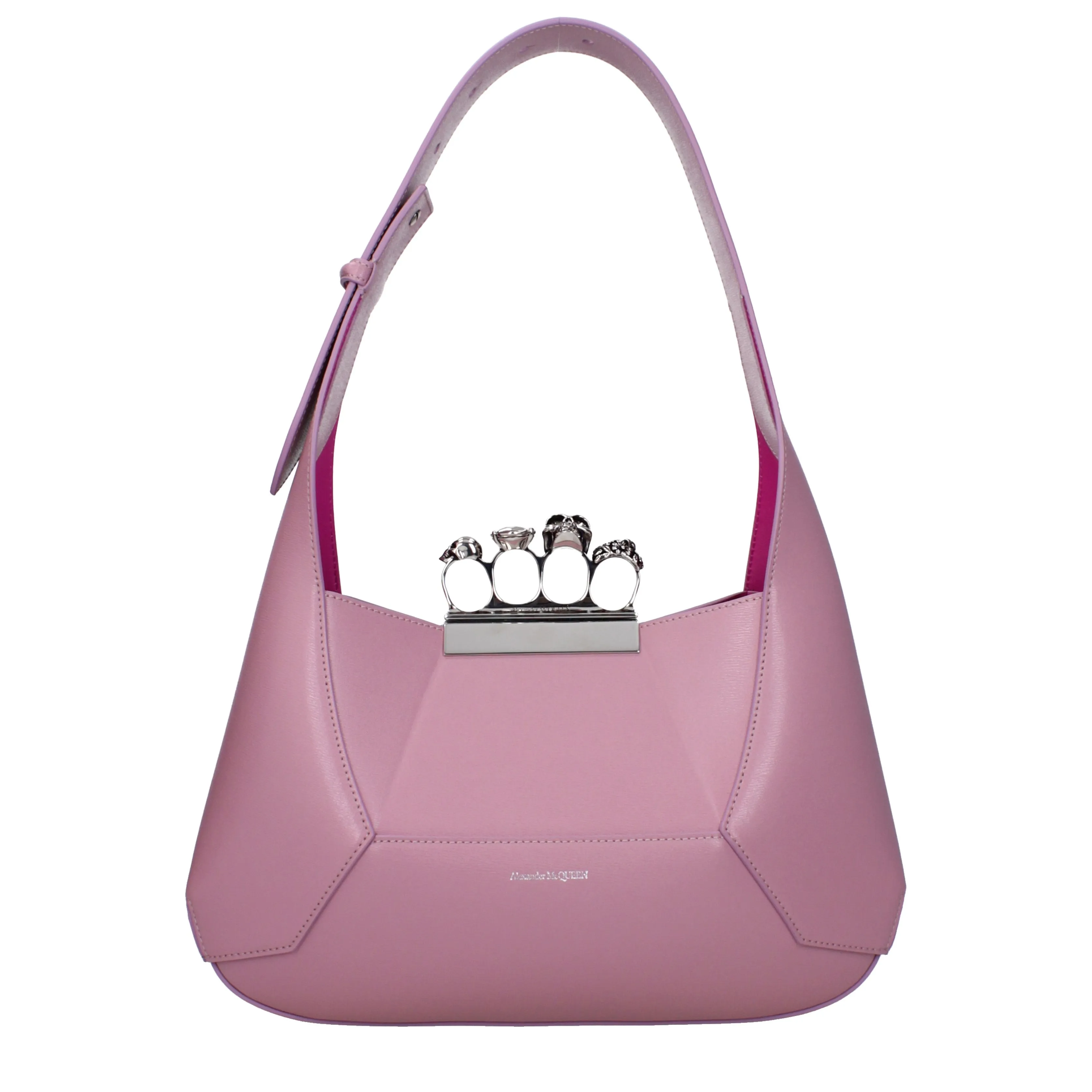 Alexander McQueen Shoulder Bags The jeweled hobo Women Pink Leather