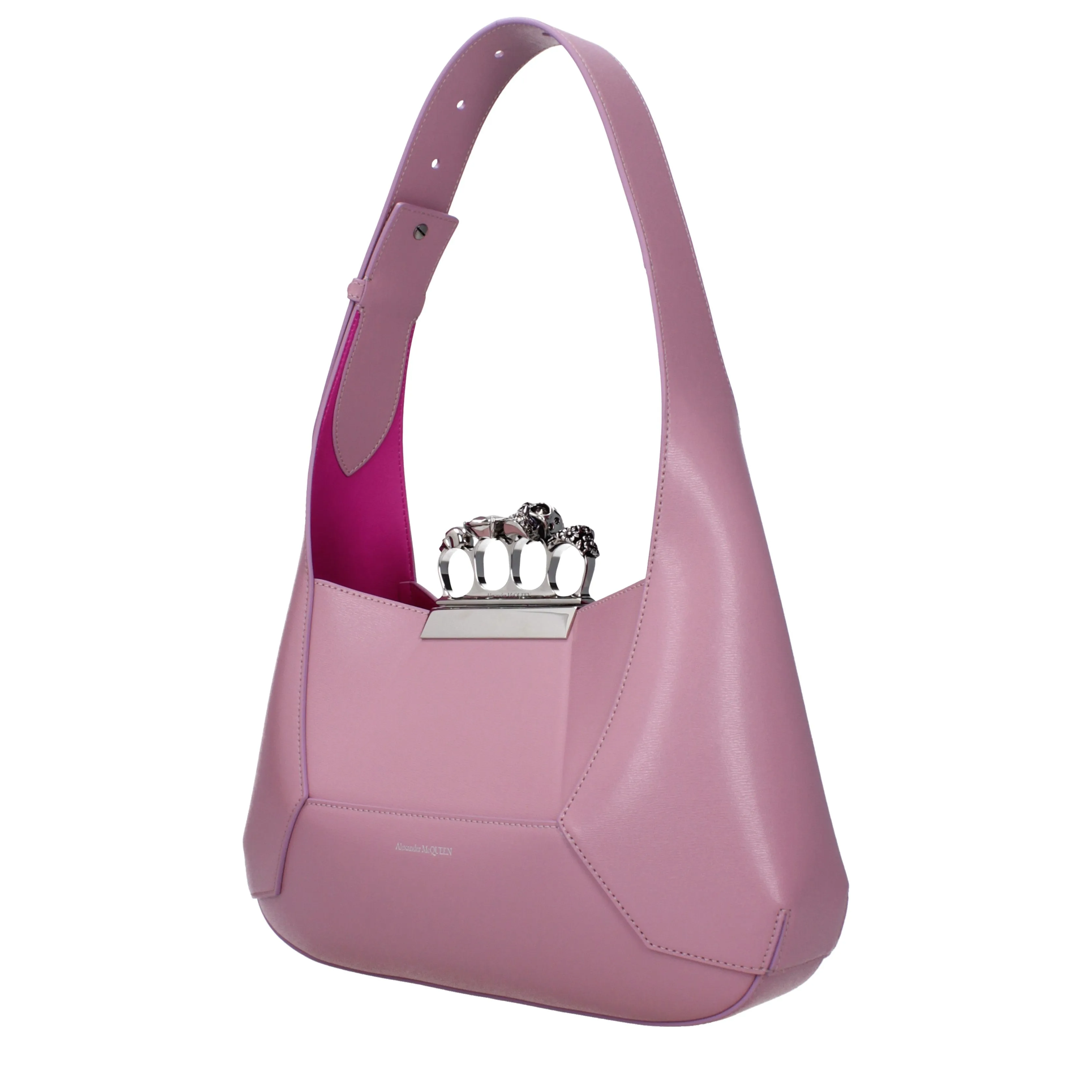 Alexander McQueen Shoulder Bags The jeweled hobo Women Pink Leather