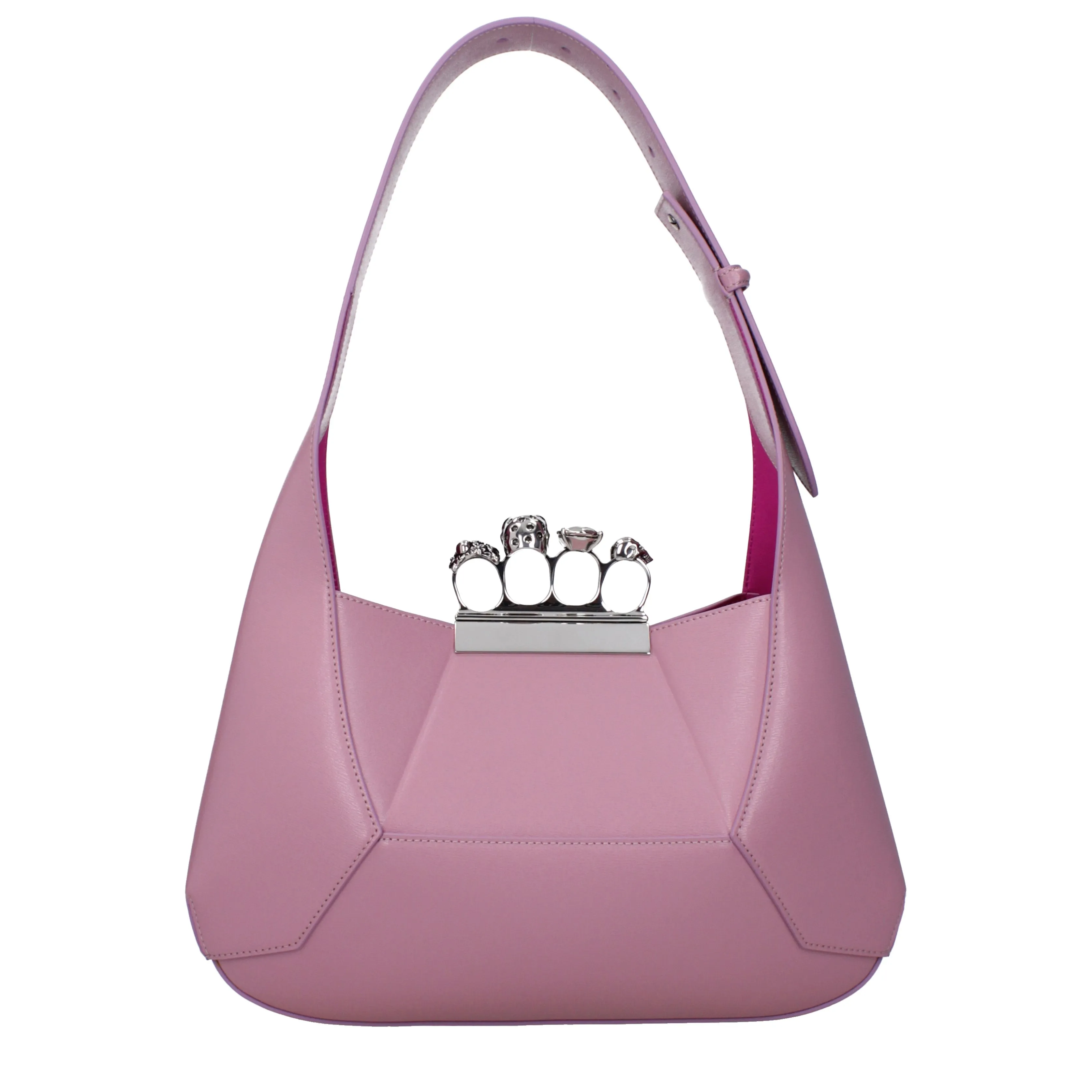 Alexander McQueen Shoulder Bags The jeweled hobo Women Pink Leather