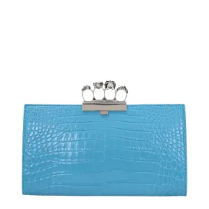Alexander McQueen Women's Clutches Heavenly Leather/Cerulean