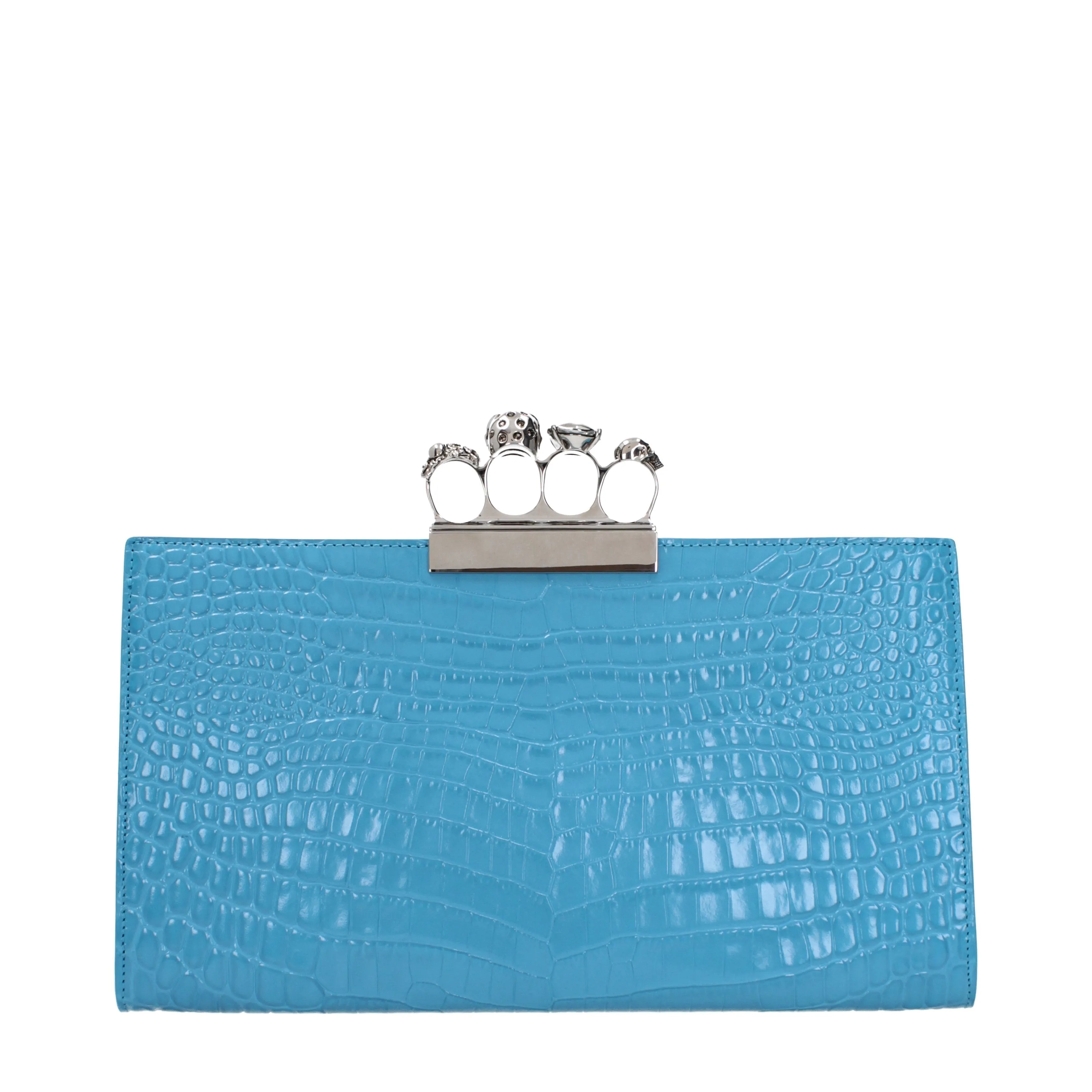Alexander McQueen Women's Clutches Heavenly Leather/Cerulean