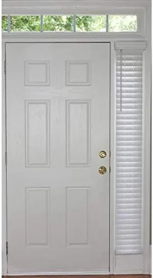allen   roth Trim at Home 2-in Cordless White Faux Wood Room Darkening Plantation Blinds (Common: 9-in; Actual: 8.5-in x 72-in)