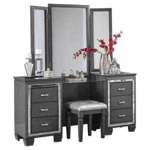 Allura Queen Panel Bed in Gray 1916GY-1