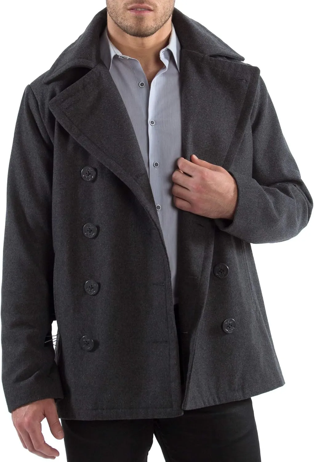 Alpine Swiss Mason Mens Wool Blend Classic Pea Coat Jacket