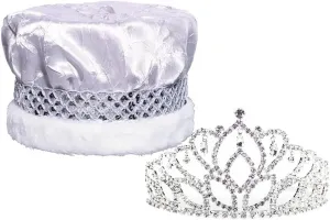 Anderson's Royal Grandeur Set, Mirabella Tiara/Crushed Satin Crown/Silver Band/Fur Trim