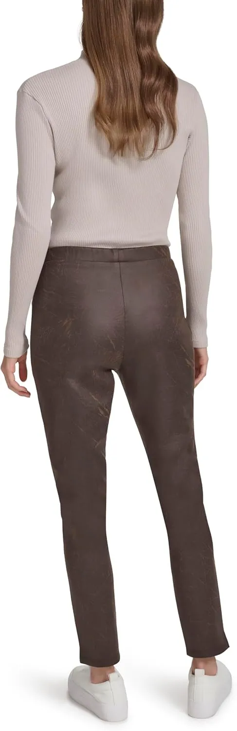 Andrew Marc Women's Pintuck Skinny Faux Suede Bottoms
