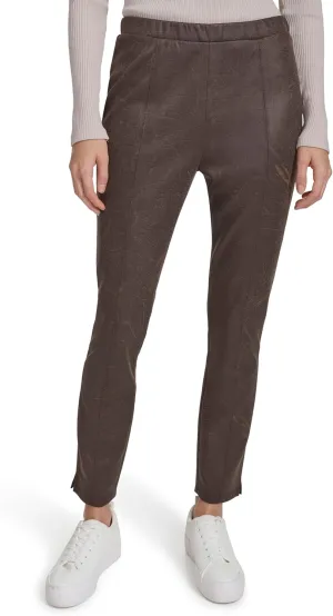 Andrew Marc Women's Pintuck Skinny Faux Suede Bottoms