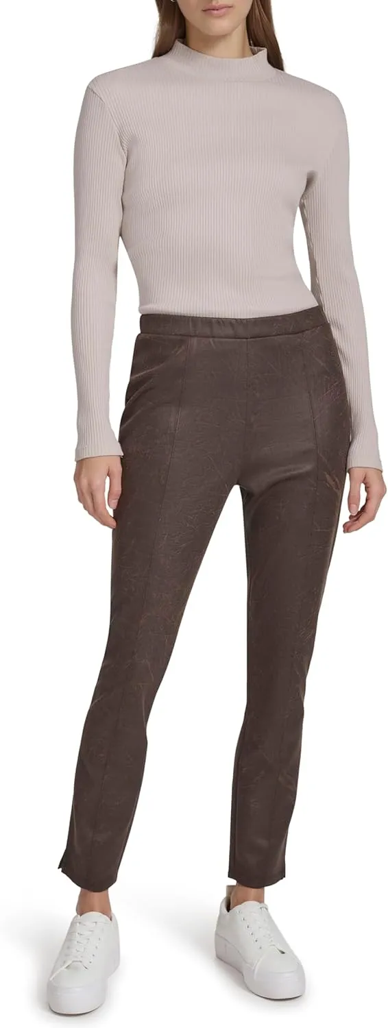 Andrew Marc Women's Pintuck Skinny Faux Suede Bottoms