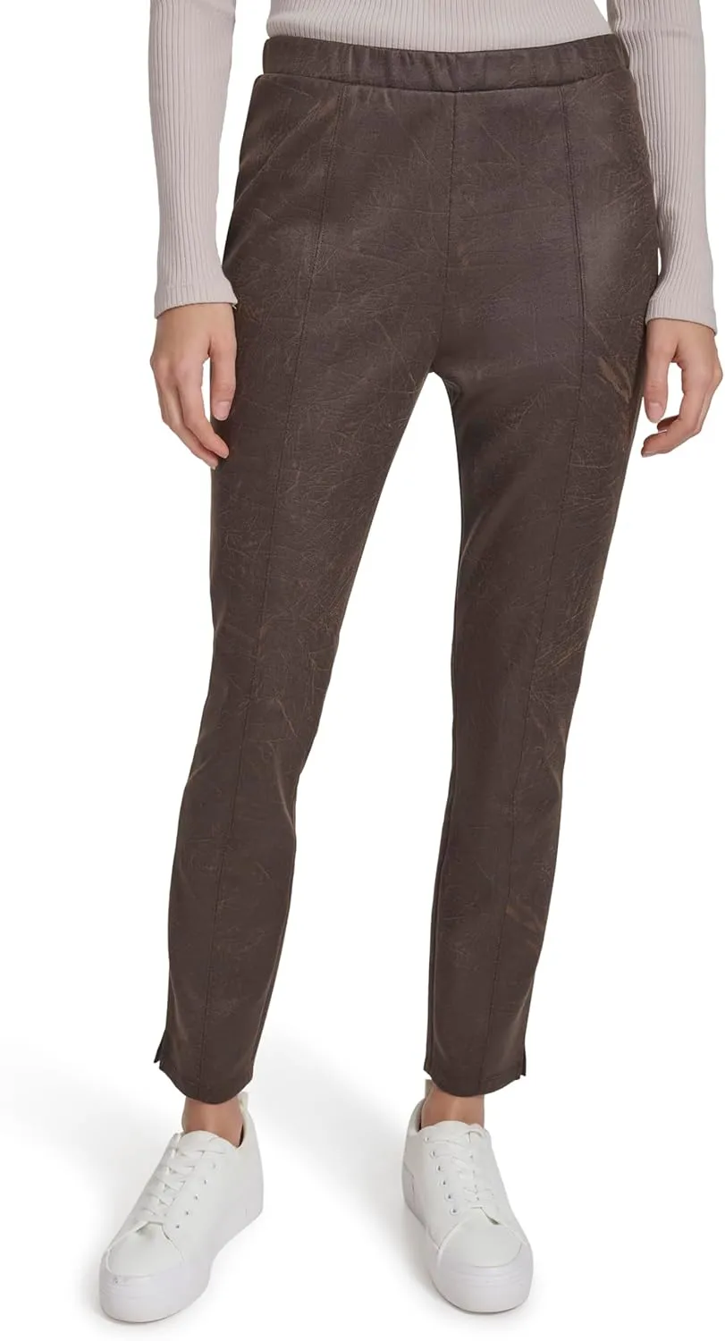 Andrew Marc Women's Pintuck Skinny Faux Suede Bottoms