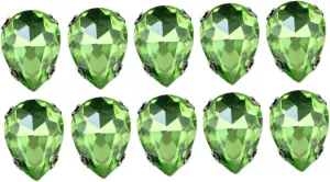 Angoily Water Drop Rhinestones 50pcs Teardrop Sew on Rhinestones Light Green for Wedding Accessories
