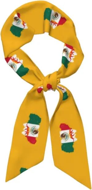 Animal In Mexican Flag Limited Edition Women'S Luxury Satin Silk Scarf for Hair Neck Purse - Soft Lightweight Sun Protection Bandana Accessory with Glossy Finish for Summer Handbag Decoration
