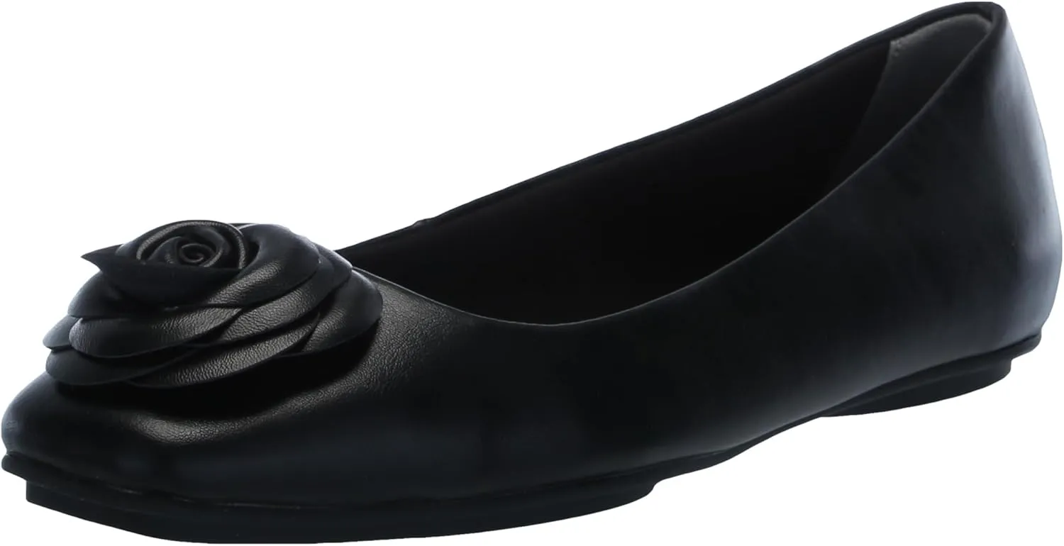 Anne Klein Womens Faux Leather Slip On Ballet Flats