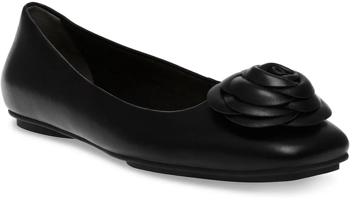 Anne Klein Womens Faux Leather Slip On Ballet Flats