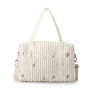 ANYMOM Mommy Diaper Bag Stuff Flower Handbag Embroidery Quilted Shoulder Mommy Bag Stroller for Baby