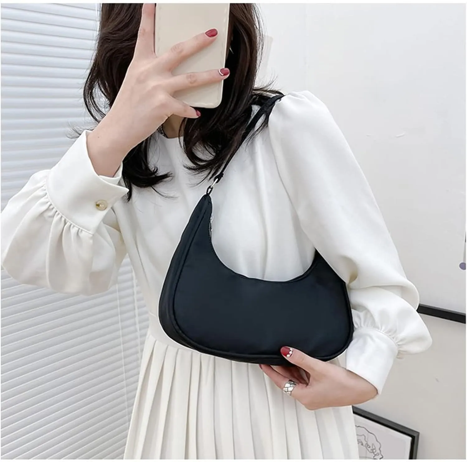 Armpit Purse Fashion Women Butterfly Chain Shoulder Underarm Bags Purses Handbags Elegant PU Hobo Bags