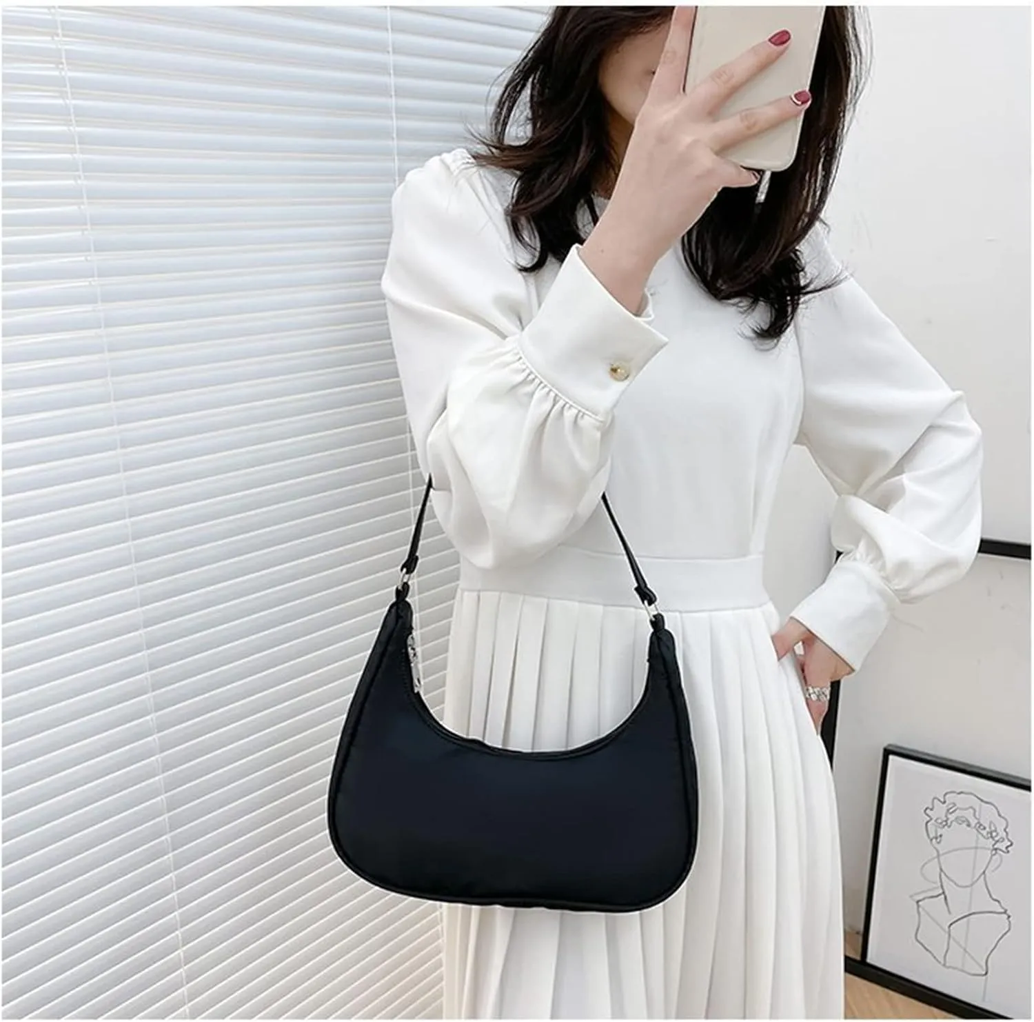 Armpit Purse Fashion Women Butterfly Chain Shoulder Underarm Bags Purses Handbags Elegant PU Hobo Bags