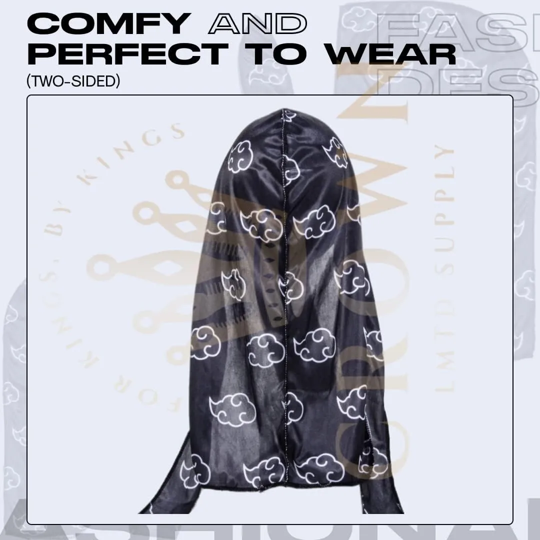 Art Silky Durag with Long Wide Tails - Satin Smooth Silk Fabric Durags for Comfort and Compression