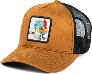 Ashen Fane Faux Suede Polyester Blend Animal Patch 5 Panel Classic Adjustable Mesh Back Trucker Hat
