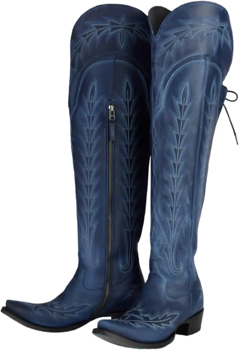Atuelang Cowboy Boots for Women Thigh High Cowgirl Boots Wide Calf Western Embroidered Over The Knee Boots