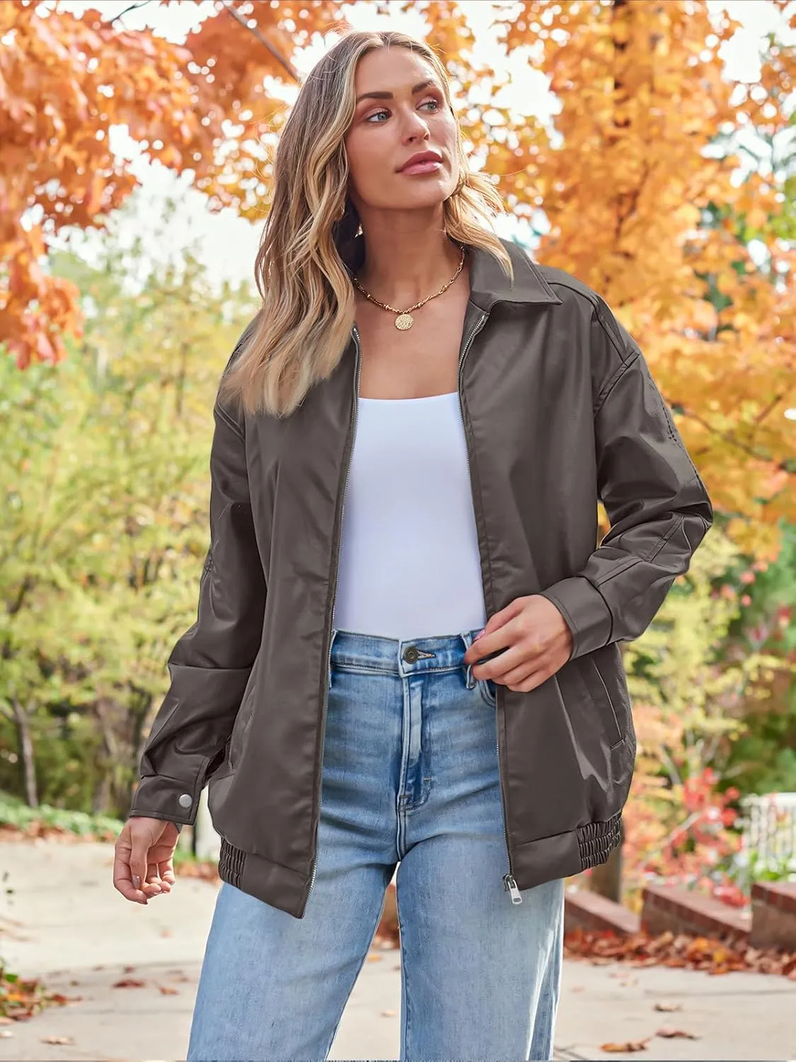 AUTOMET Womens Oversized Leather Jackets Faux Suede Fall Fashion Motorcycle Coats Winter Outfits Clothes Y2k Tops