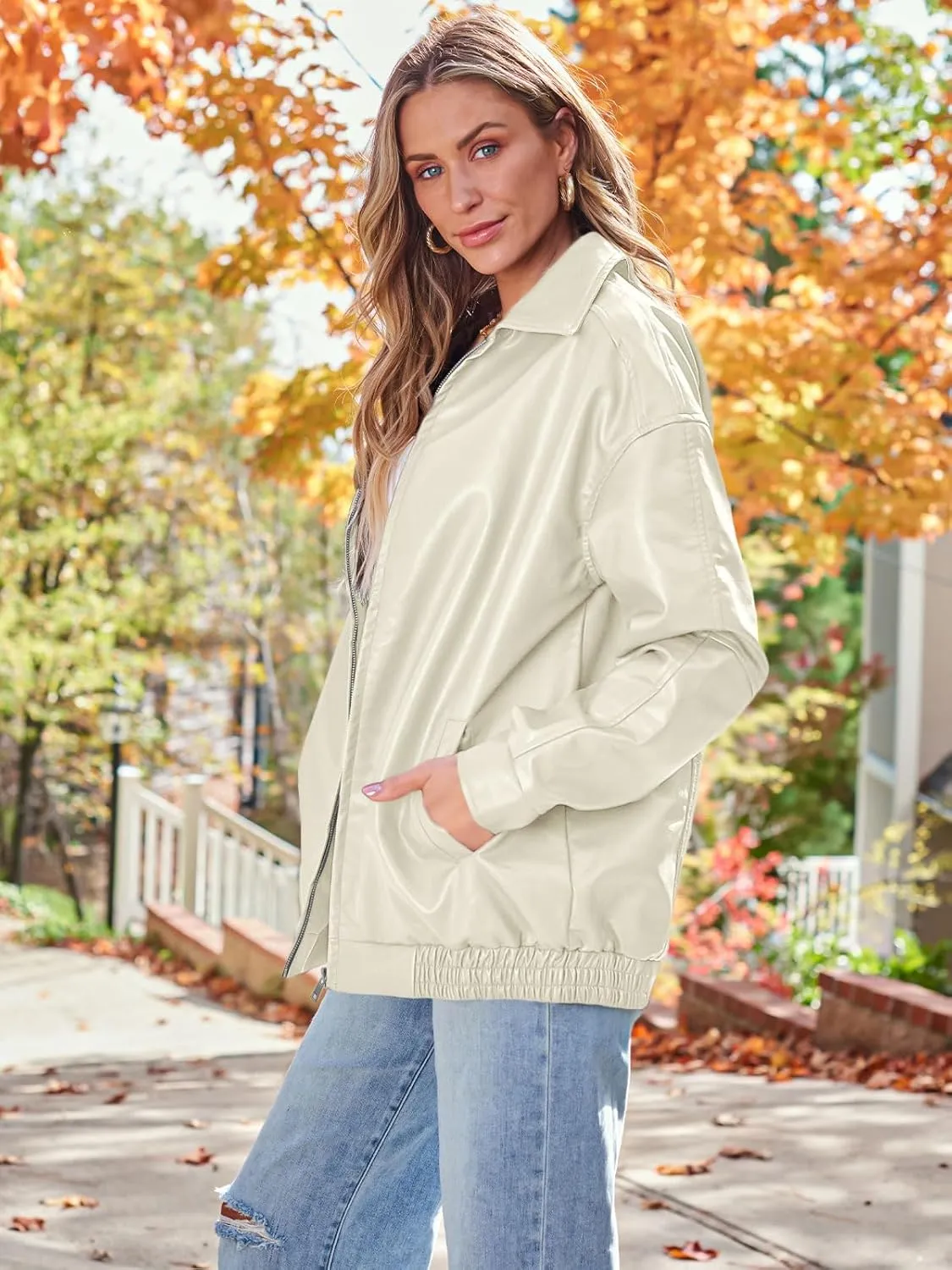 AUTOMET Womens Oversized Leather Jackets Faux Suede Fall Fashion Motorcycle Coats Winter Outfits Clothes Y2k Tops