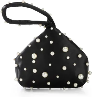 BABEYOND Clutch Purses for Women - Satin Evening Bag Triangle Purse Pearl Handbag for Wedding Prom Party