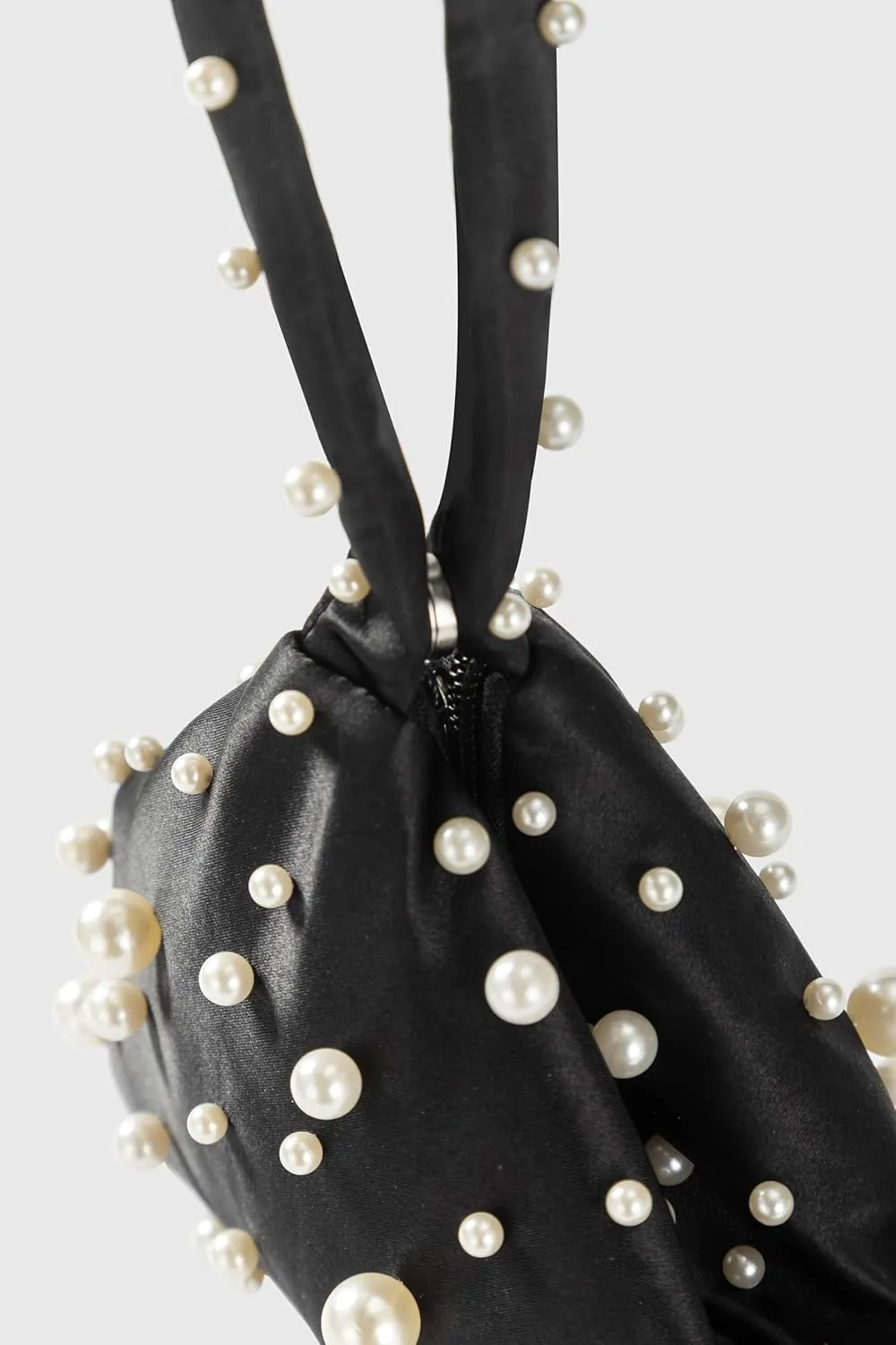 BABEYOND Clutch Purses for Women - Satin Evening Bag Triangle Purse Pearl Handbag for Wedding Prom Party