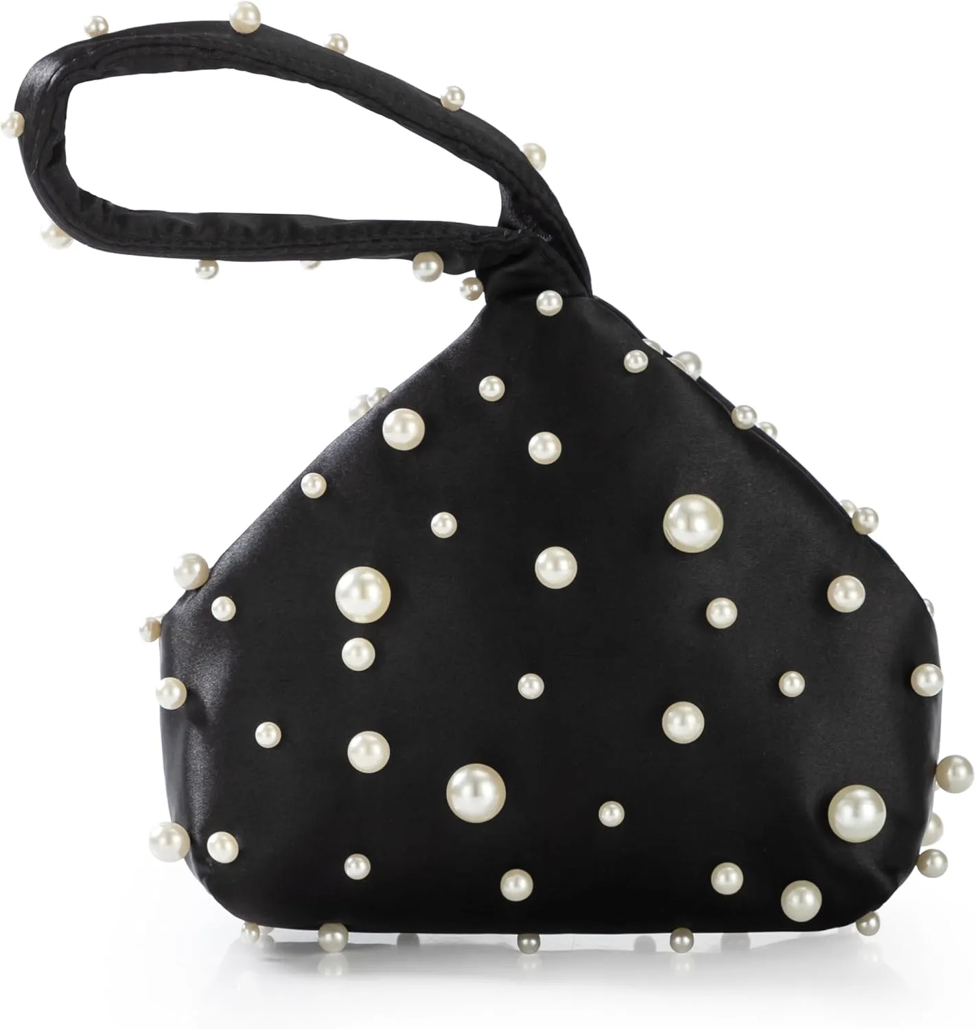 BABEYOND Clutch Purses for Women - Satin Evening Bag Triangle Purse Pearl Handbag for Wedding Prom Party